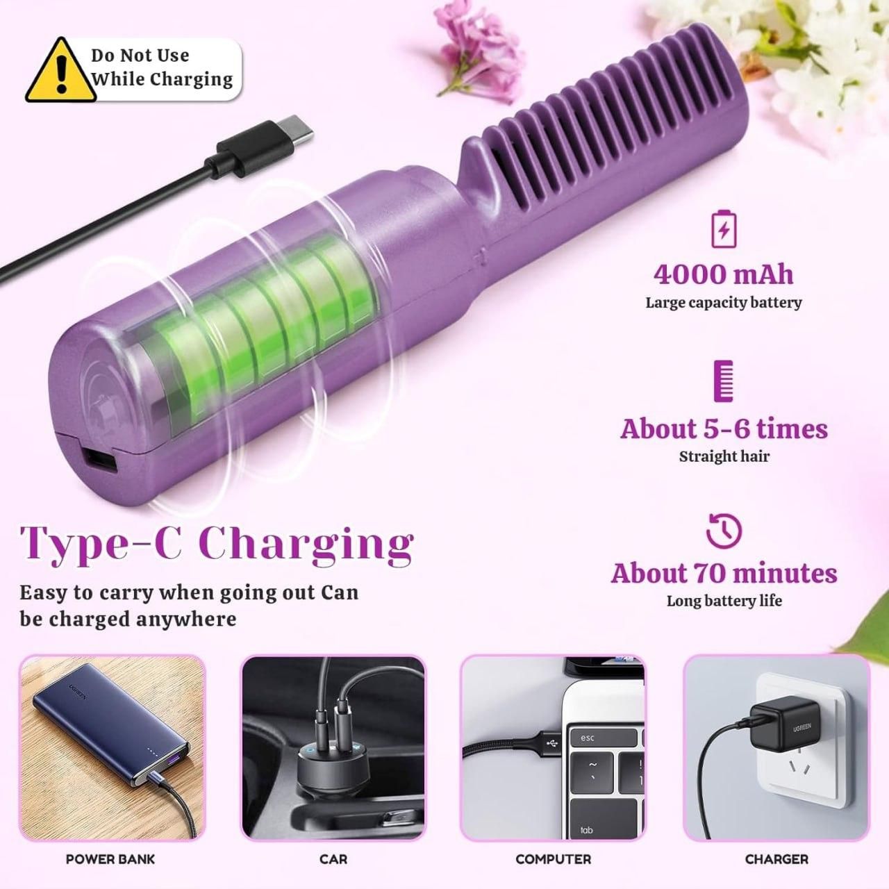 2 in 1 Mini Wireless Straightener